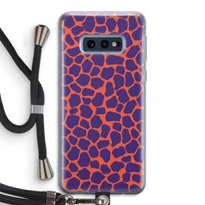 CaseCompany Purple Giraffe: Samsung Galaxy S10e Transparant Hoesje met koord