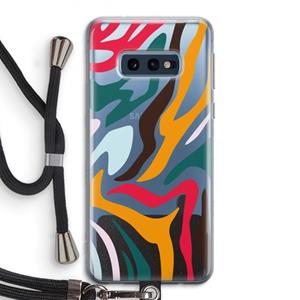 CaseCompany Colored Zebra: Samsung Galaxy S10e Transparant Hoesje met koord
