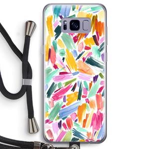 CaseCompany Watercolor Brushstrokes: Samsung Galaxy S8 Transparant Hoesje met koord