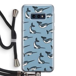 CaseCompany Narwhal: Samsung Galaxy S10e Transparant Hoesje met koord