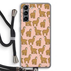 CaseCompany Alpacas: Samsung Galaxy S21 Transparant Hoesje met koord