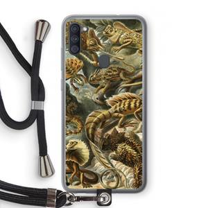 CaseCompany Haeckel Lacertilia: Samsung Galaxy A11 Transparant Hoesje met koord