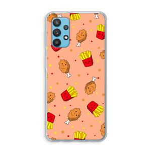 CaseCompany Chicken 'n Fries: Samsung Galaxy A32 4G Transparant Hoesje
