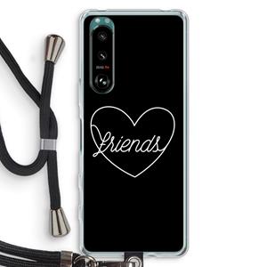 CaseCompany Friends heart black: Sony Xperia 5 III Transparant Hoesje met koord