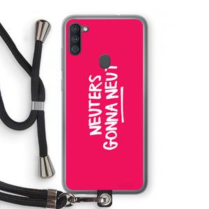 CaseCompany Neuters (roze): Samsung Galaxy A11 Transparant Hoesje met koord