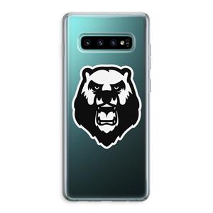 CaseCompany Angry Bear (white): Samsung Galaxy S10 Plus Transparant Hoesje