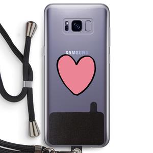 CaseCompany Hartje: Samsung Galaxy S8 Transparant Hoesje met koord