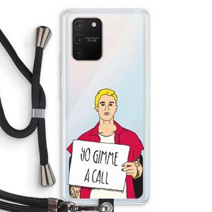 CaseCompany Gimme a call: Samsung Galaxy S10 Lite Transparant Hoesje met koord