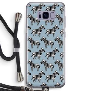 CaseCompany Zebra: Samsung Galaxy S8 Transparant Hoesje met koord