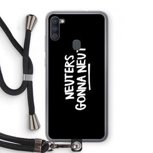 CaseCompany Neuters (zwart): Samsung Galaxy A11 Transparant Hoesje met koord