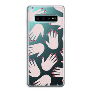 CaseCompany Hands pink: Samsung Galaxy S10 Plus Transparant Hoesje