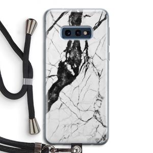 CaseCompany Witte marmer 2: Samsung Galaxy S10e Transparant Hoesje met koord