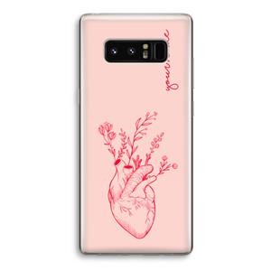 CaseCompany Blooming Heart: Samsung Galaxy Note 8 Transparant Hoesje