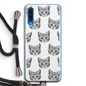 CaseCompany Kitten: Samsung Galaxy A50 Transparant Hoesje met koord