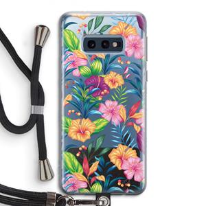 CaseCompany Tropisch 2: Samsung Galaxy S10e Transparant Hoesje met koord