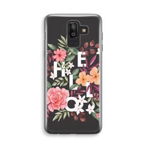 CaseCompany Hello in flowers: Samsung Galaxy J8 (2018) Transparant Hoesje