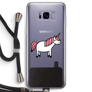 CaseCompany Eenhoorn: Samsung Galaxy S8 Transparant Hoesje met koord