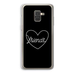 CaseCompany Friends heart black: Samsung Galaxy A8 (2018) Transparant Hoesje