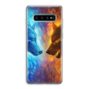 CaseCompany Fire & Ice: Samsung Galaxy S10 Plus Transparant Hoesje