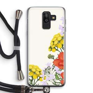 CaseCompany Wilde bloemen: Samsung Galaxy J8 (2018) Transparant Hoesje met koord