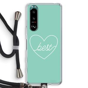 CaseCompany Best heart pastel: Sony Xperia 5 III Transparant Hoesje met koord