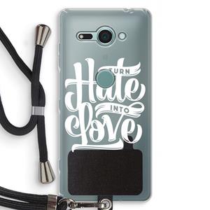 CaseCompany Turn hate into love: Sony Xperia XZ2 Compact Transparant Hoesje met koord