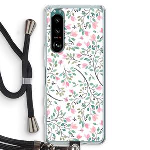 CaseCompany Sierlijke bloemen: Sony Xperia 5 III Transparant Hoesje met koord