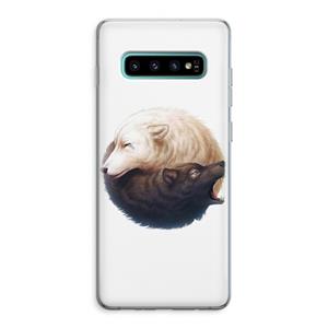 CaseCompany Yin Yang Wolves: Samsung Galaxy S10 Plus Transparant Hoesje
