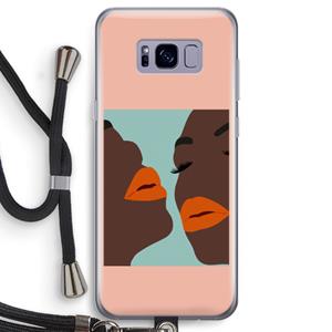 CaseCompany Orange lips: Samsung Galaxy S8 Transparant Hoesje met koord