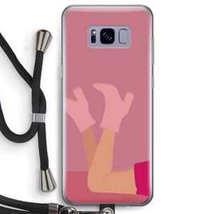 CaseCompany Pink boots: Samsung Galaxy S8 Transparant Hoesje met koord