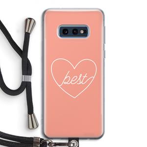 CaseCompany Best heart: Samsung Galaxy S10e Transparant Hoesje met koord