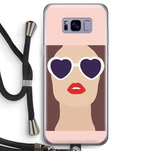 CaseCompany Red lips: Samsung Galaxy S8 Transparant Hoesje met koord