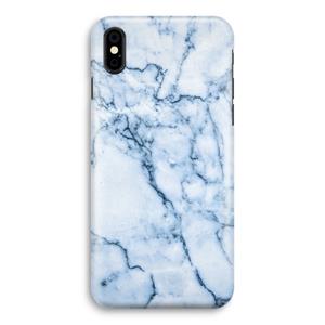 CaseCompany Blauw marmer: iPhone Xs Volledig Geprint Hoesje