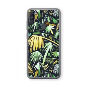 CaseCompany Tropical Palms Dark: Samsung Galaxy A11 Transparant Hoesje