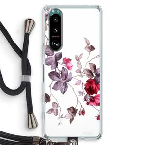 CaseCompany Mooie bloemen: Sony Xperia 5 III Transparant Hoesje met koord