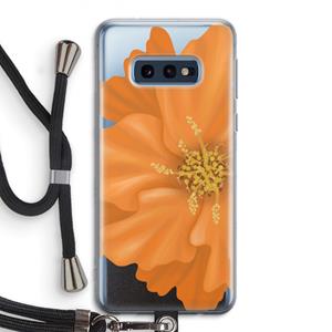 CaseCompany Orange Ellila flower: Samsung Galaxy S10e Transparant Hoesje met koord