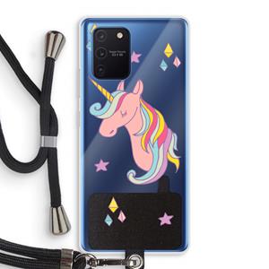 CaseCompany Roze eenhoorn: Samsung Galaxy Note 10 Lite Transparant Hoesje met koord