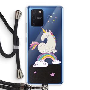 CaseCompany Regenboog eenhoorn: Samsung Galaxy Note 10 Lite Transparant Hoesje met koord
