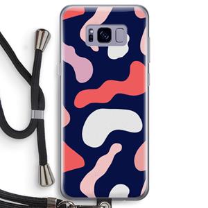 CaseCompany Memphis Shapes Pink: Samsung Galaxy S8 Transparant Hoesje met koord