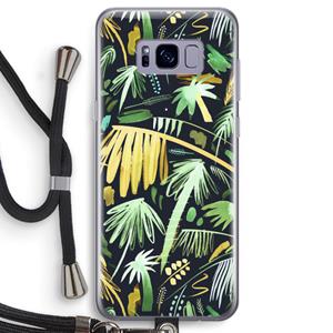 CaseCompany Tropical Palms Dark: Samsung Galaxy S8 Transparant Hoesje met koord