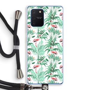 CaseCompany Flamingo bladeren: Samsung Galaxy Note 10 Lite Transparant Hoesje met koord