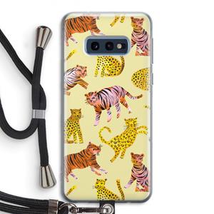 CaseCompany Cute Tigers and Leopards: Samsung Galaxy S10e Transparant Hoesje met koord