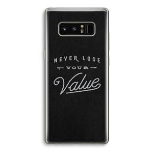 CaseCompany Never lose your value: Samsung Galaxy Note 8 Transparant Hoesje