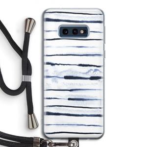 CaseCompany Ink Stripes: Samsung Galaxy S10e Transparant Hoesje met koord