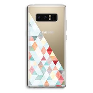 CaseCompany Gekleurde driehoekjes pastel: Samsung Galaxy Note 8 Transparant Hoesje