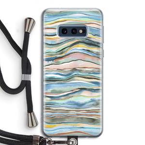 CaseCompany Watercolor Agate: Samsung Galaxy S10e Transparant Hoesje met koord