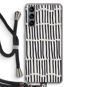 CaseCompany Moroccan stripes: Samsung Galaxy S21 Transparant Hoesje met koord