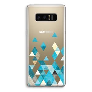 CaseCompany Gekleurde driehoekjes blauw: Samsung Galaxy Note 8 Transparant Hoesje