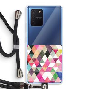 CaseCompany Gekleurde driehoekjes: Samsung Galaxy Note 10 Lite Transparant Hoesje met koord