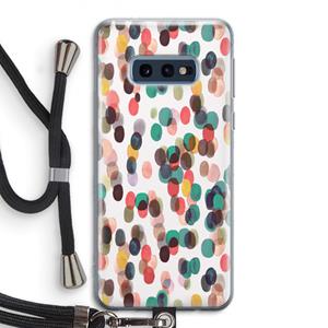 CaseCompany Tropical Dots: Samsung Galaxy S10e Transparant Hoesje met koord